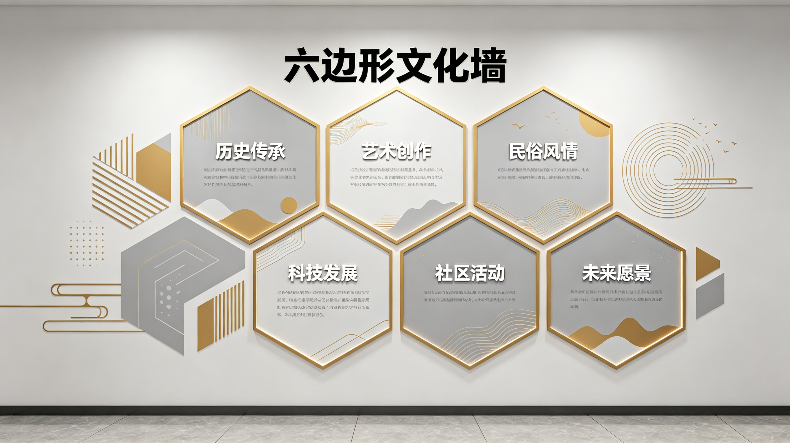 玉屏企业文化墙 | 六边形信息美学